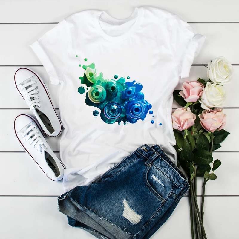 

Women T shirt 2020 3D Print 90s Vogue Fashion Tops Tumblr T shirts Dye 3D Art T-shirt summer women T shirt