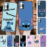 stitch funny phone case for xiaomi redmi poco f1 f2 f3 x3 pro m3 9c 10t lite nfc anime black cover silicone back prett mi 10 ult