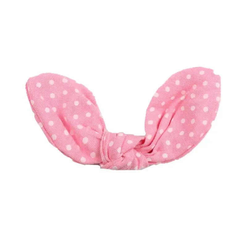 Эластичные заколки для волос с кроличьими ушками в разноцветный горошек зажимы