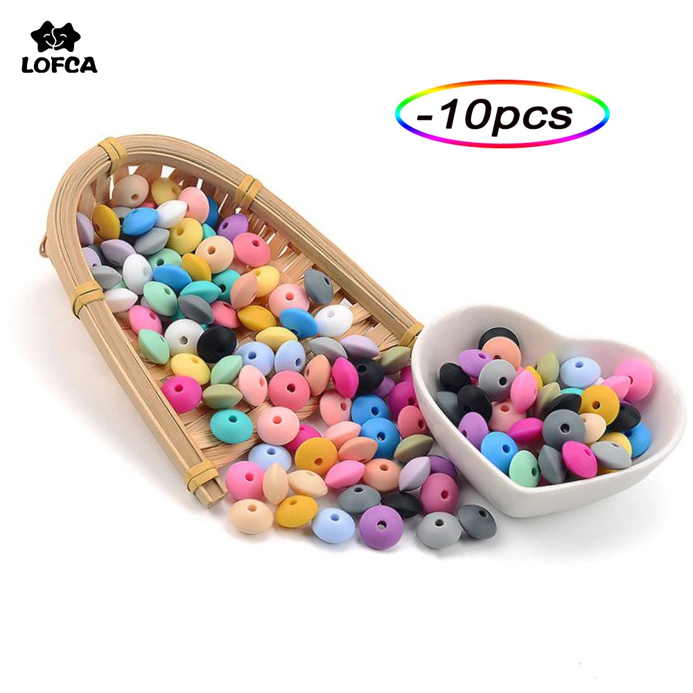 Силиконовые бусины для прорезывателя LOFCA 12/15 мм 10 шт./лот | Мать и ребенок