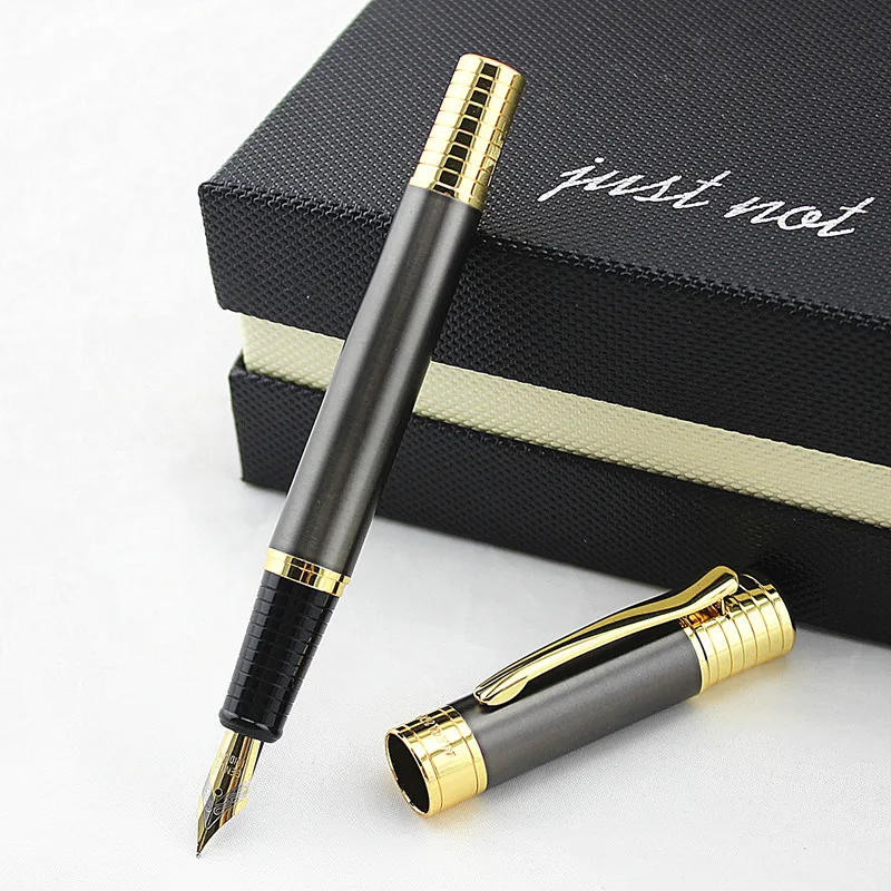 Ручка перьевая из нержавеющей стали со стержнем 0 5 мм|fountain pen medium|iridium pointstainless steel