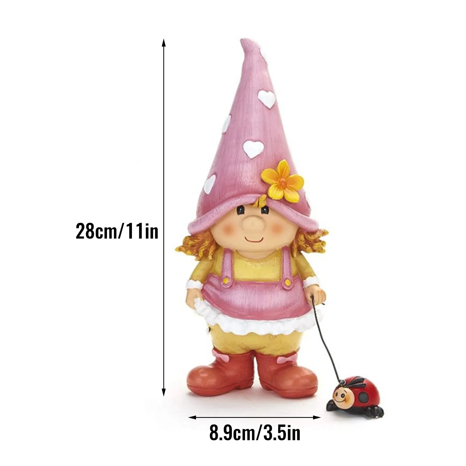 

Resin Ornaments Little Girl Garden Lawn Sculpture Dwarf Holding Ladybugs Gift Fairy Garden Statue Yard Art Ornament Best Gift