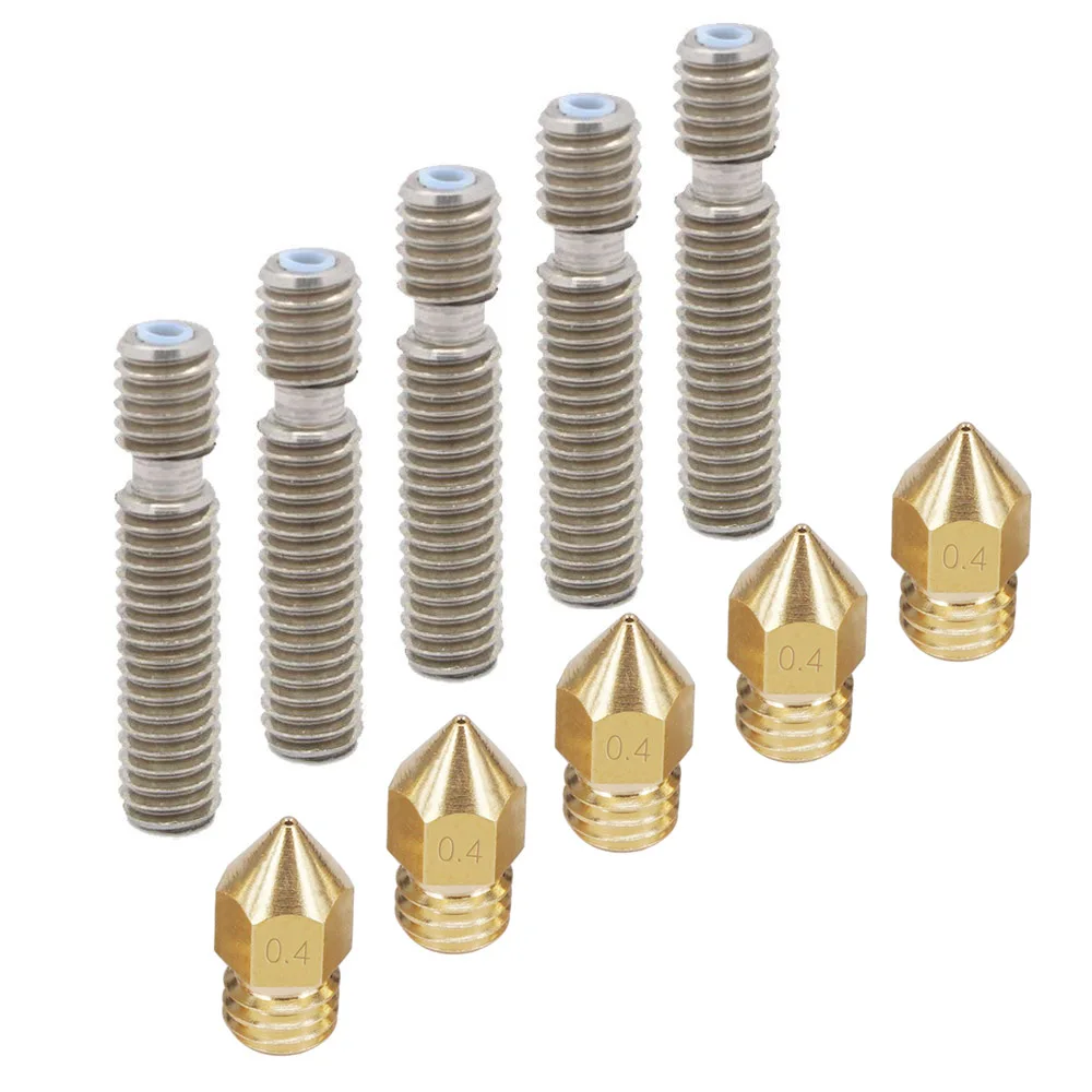 5 шт. 0 4 мм латунь Экструдер Насадка печатающие головки + 26 тефлоновое горло для MK8