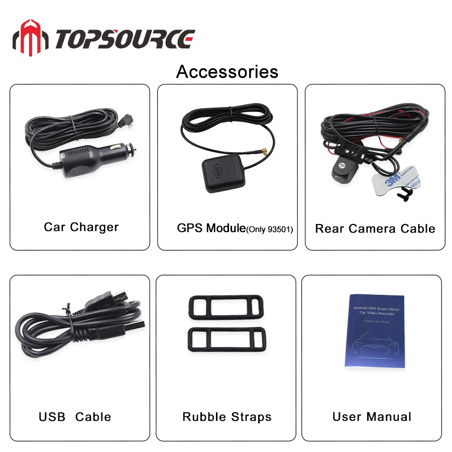 Зеркало видеорегистратор TOPSOURCE ADAS Автомобильное зеркало заднего вида 4G DVR 10