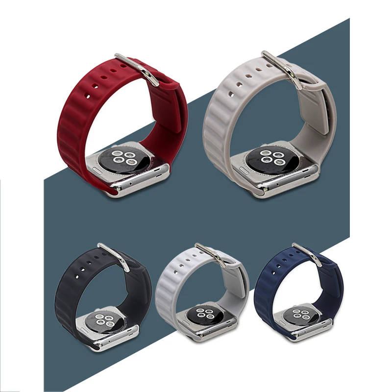 Ремешок силиконовый для Apple Watch Band 45 мм 40 41 38 гелевый волнистый браслет SE Series 6 |