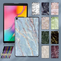new tablet case for samsung galaxy tab a 8 0 2019 t290 t295 marble pattern durable plastic slim hard shell free stylus