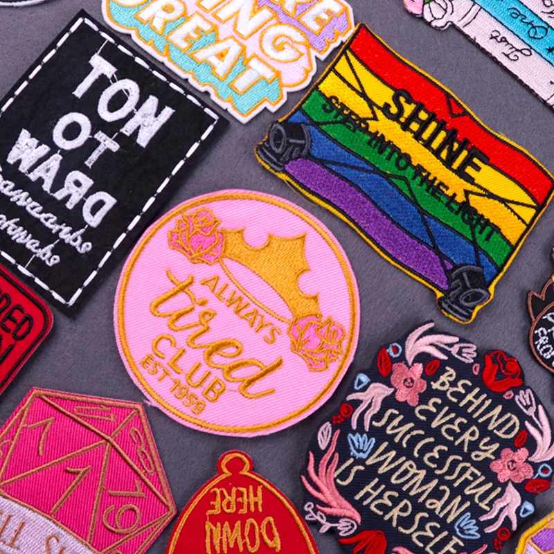 

Letter Crown Patches On Clothes Stickers Flowers Stripes Embroidered Patches For Clothing Iron On Patch Supplie for Decorate DIY