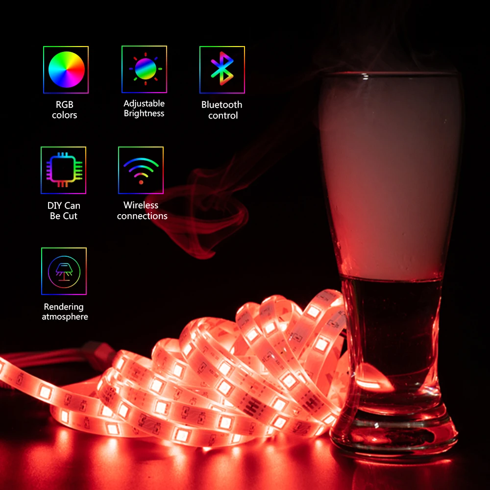 

LED Strip Lights Bluetooth RGB 5050 SMD 2835 Waterproof Lamp Flexible Tape Diode luces led Neon 5M 10M DC12V For Room Decor WIFI