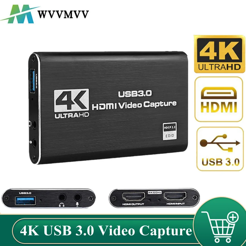 Видеорегистратор 4K HDMI-USB 3 0 1080P 60 кадров/с | Компьютеры и офис