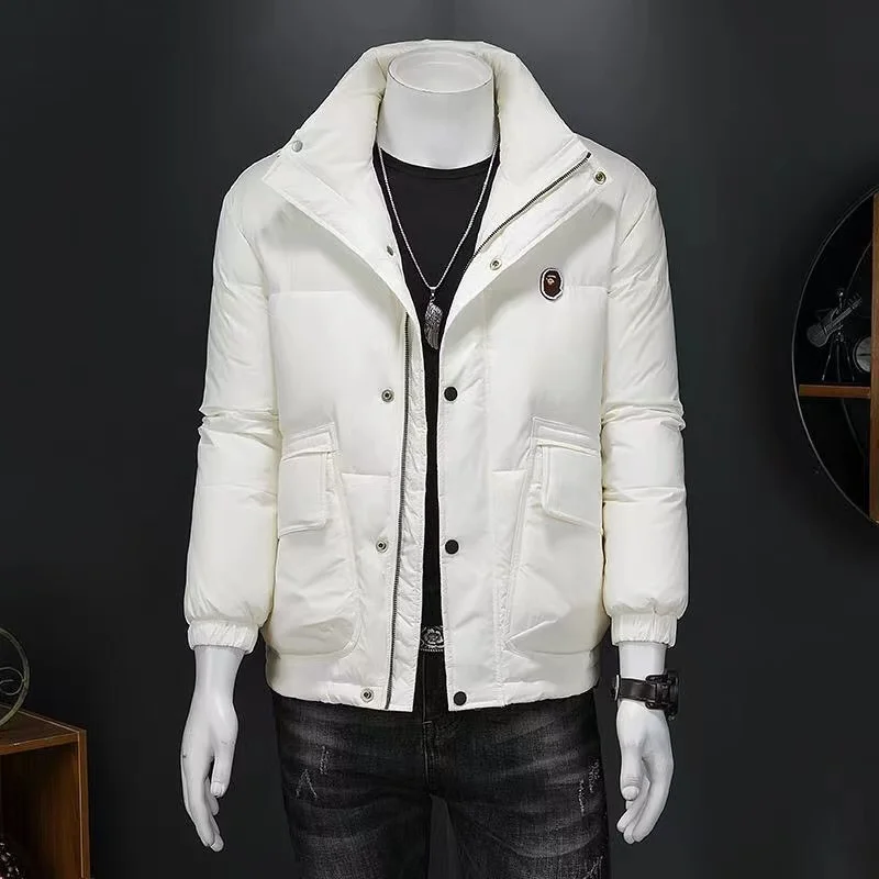 2021 European New Men's Down Jacket Falling Shoulder Loose Fashion Down Jacket Slim Top Jacket