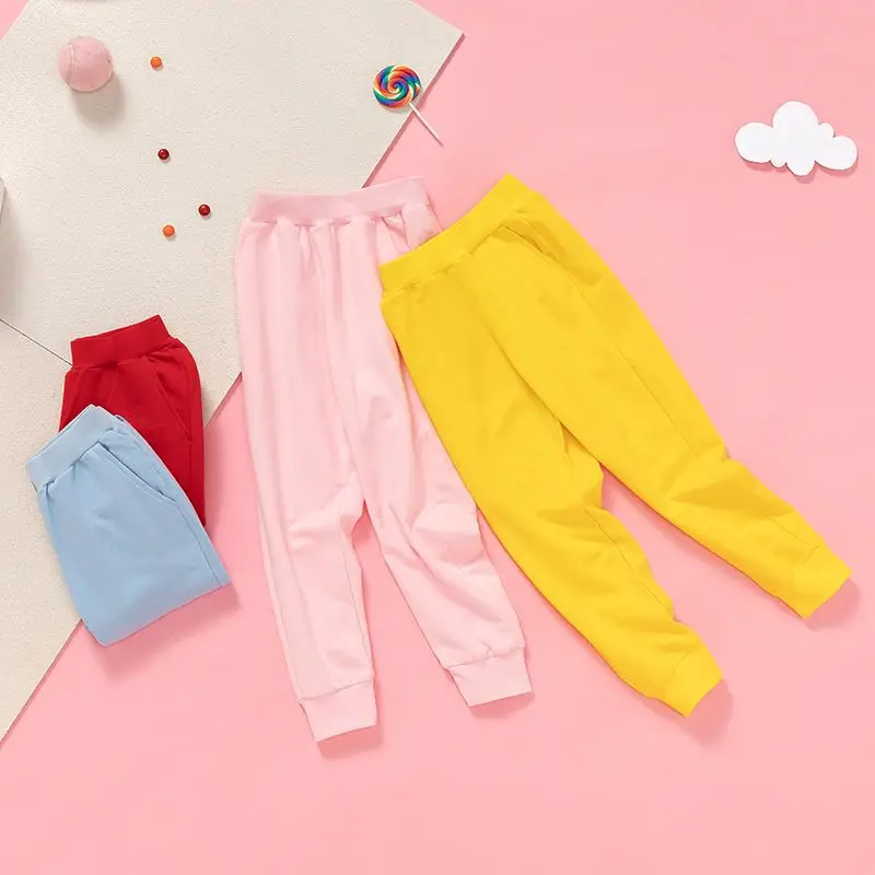 

Autumn children's Pants Boys' PANTS LEGGINGS girls' casual pants children's clothes guard pants pure cotton knitted guard pants