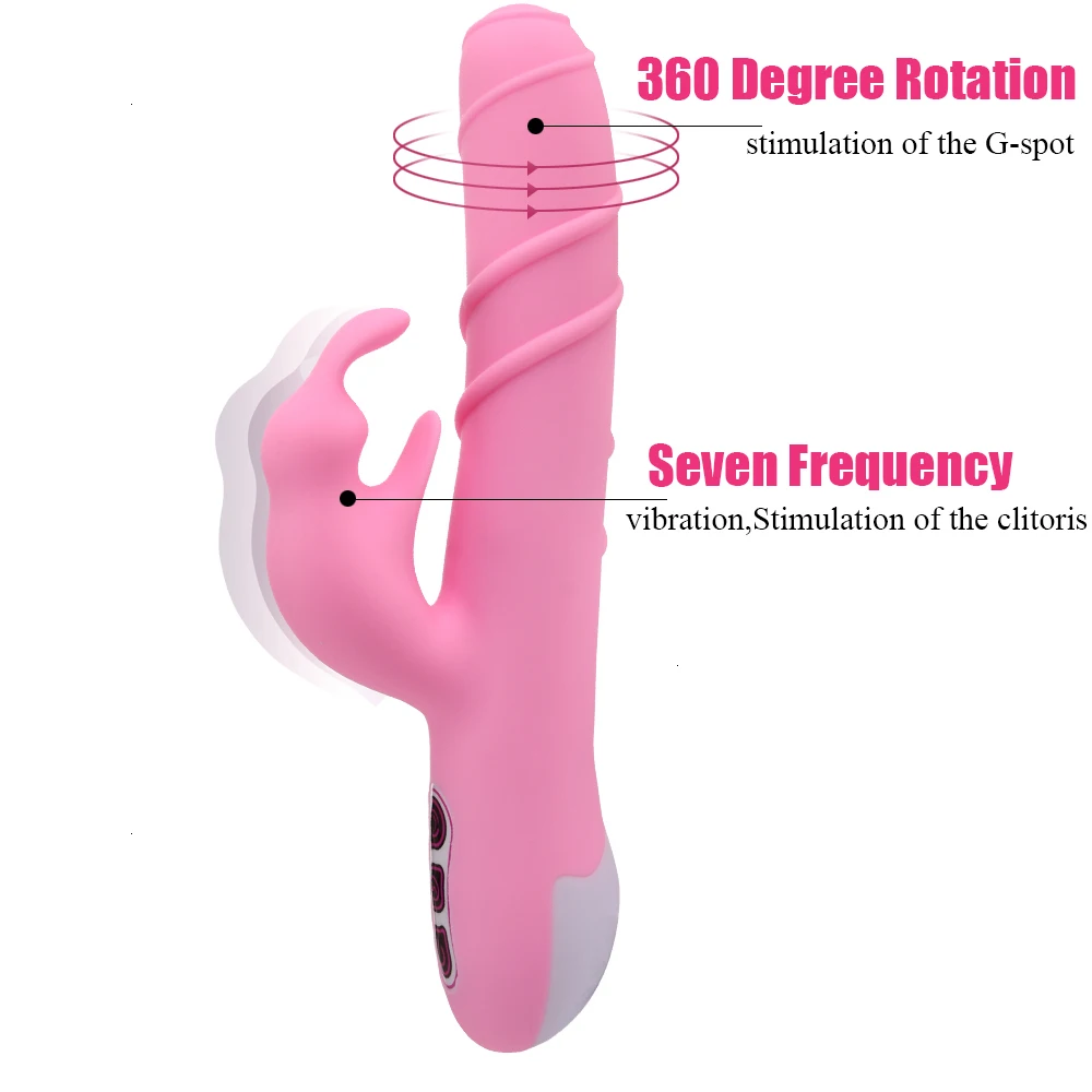 Секс-игрушка USB Rabbit вращающийся на 360 градусов вибратор GSpot большой электрический