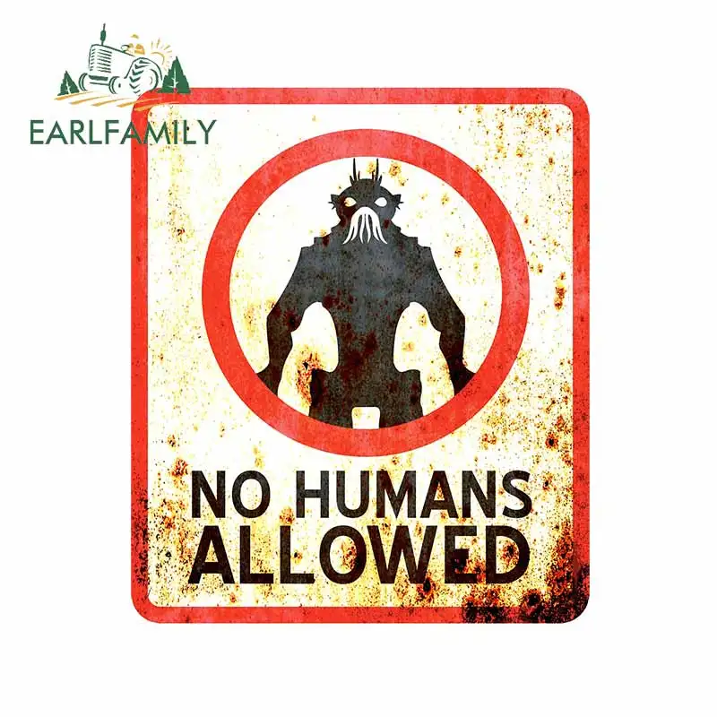 

EARLFAMILY 13cm x 10.8cm No Humans Allowed Logo Sticker Auto Vinyl District 9 Car Stickers and Decals Bumper Trunk Car Wrap