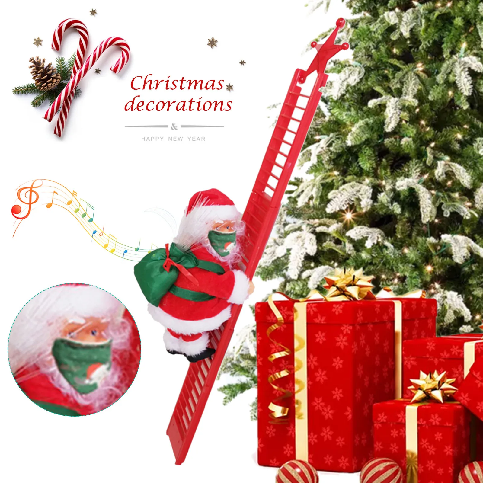 

Искусственный Электрический Санта-Клаус, альпинизм, искусство 2021, домашнее рождественское украшение для вечеринки, подарки A40