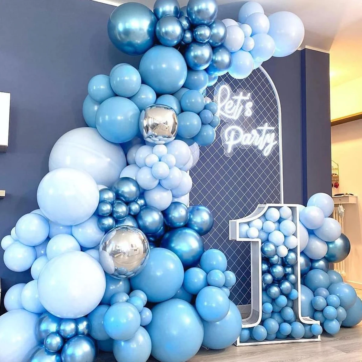 Blue Macaron Balloon Garland Arch Kit Birthday Party Decor Foil Latex Ballon Wedding Birthday Party Baby Shower Kids Baloon