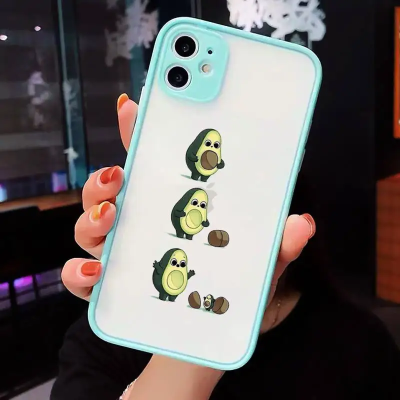 

Green Avocado Phone Case Clear Funda matte transparent For blue iPhone 7 8 x xs xr 11 12 pro plus max mini