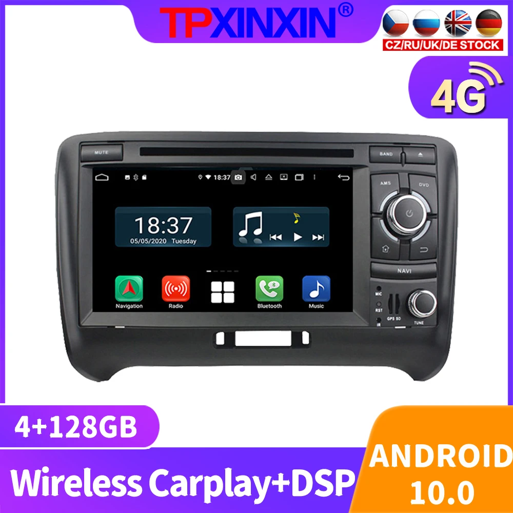 

128GB Android 10 For Audi TT 2006 2007 - 2013 Car Radio Multimedia Video Player Navigation Stereo GPS Accessories Auto 2din dvd
