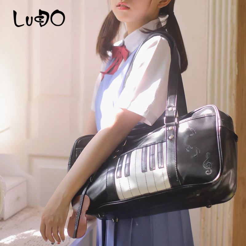 

Women's Piano Music Handbag Large capacity Travel Bag 2020 Elise JK uniform Shoulder Bag With To Alice Stave Inside Unique Bolsa