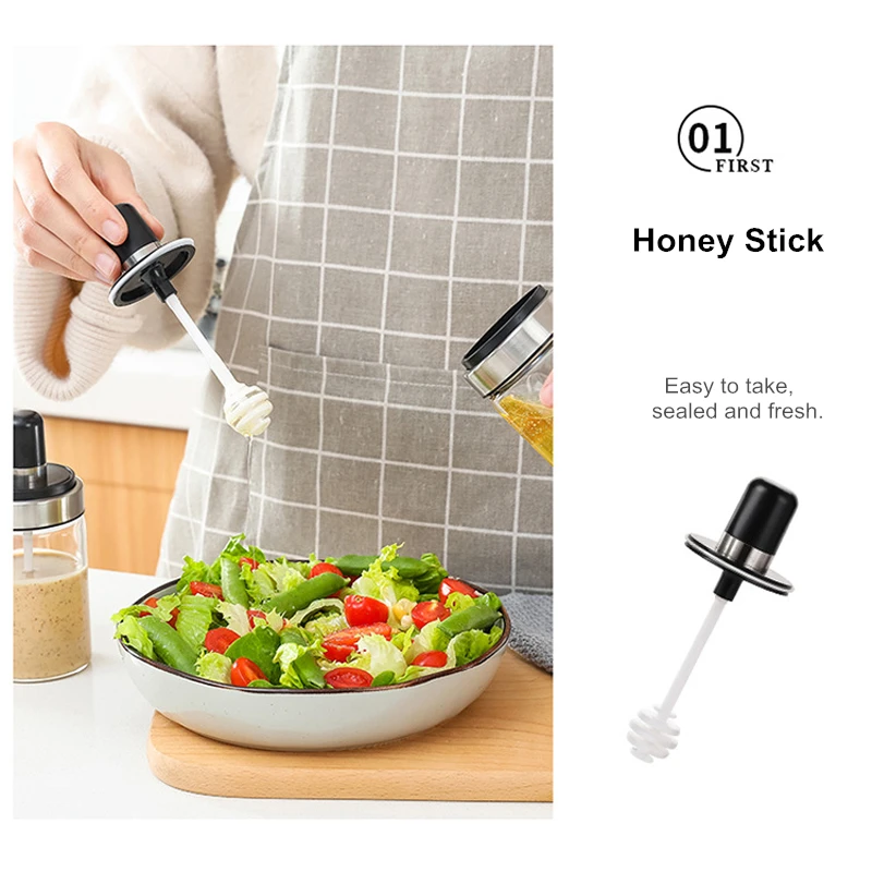 Стеклянные мерные контейнеры для специй бутылка приправ соли перца меда банки