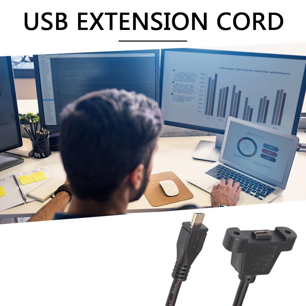 Разъем для крепления на панель Micro USB Удлинительный кабель штекер гнездо 5Pin шнур