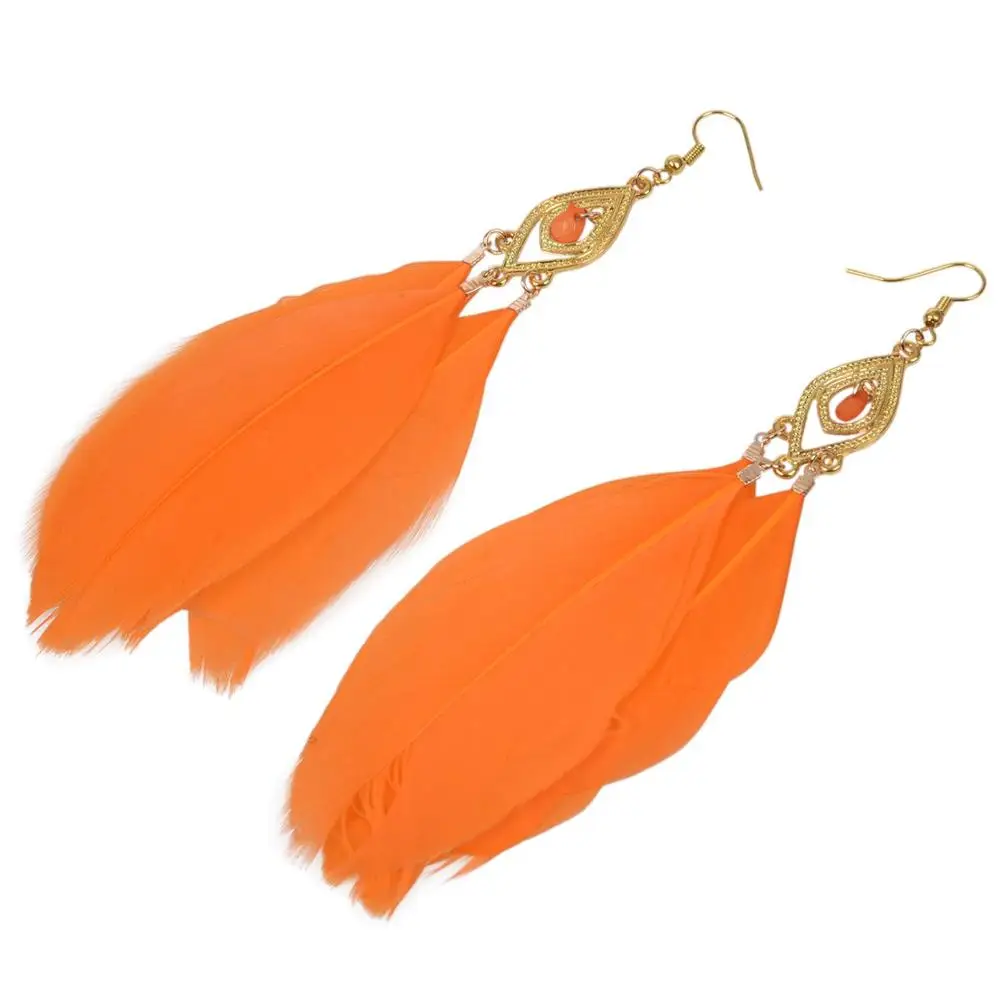 1 pair Fashion Ladies Charming 3-Pieces Feathers Drop Pendant Earrings Mint Green | Украшения и аксессуары