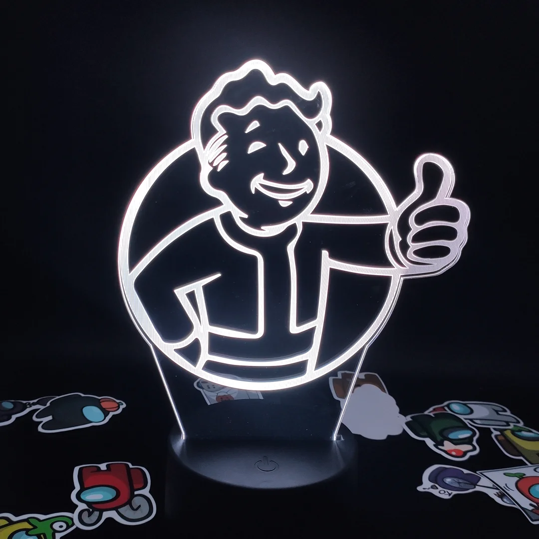 Выпадений Пип бой игра Mark 3D светодиодный Иллюзия ночные светильники креативный