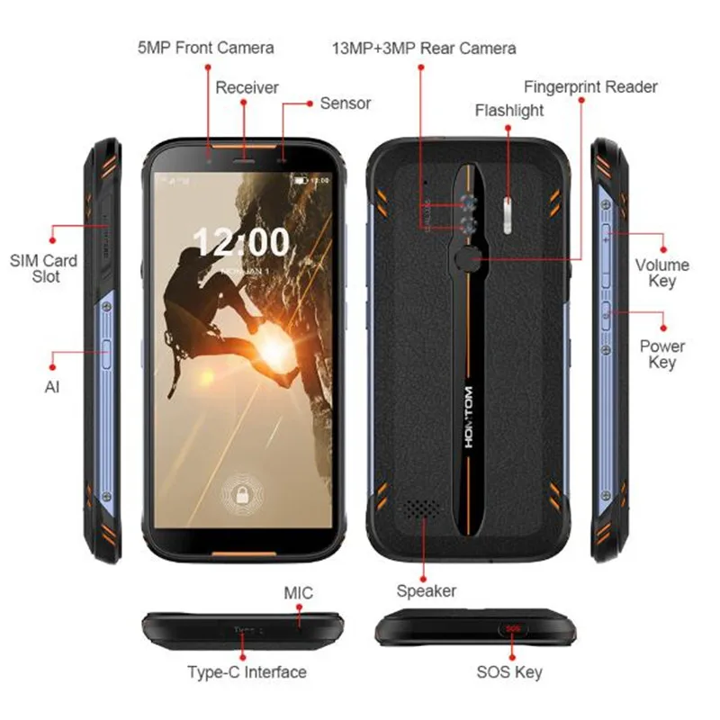 Смартфон HOMTOM HT80 2+16 Гб экран 5 дюймов процессор MT6737 NFC камера 13+0 3 Мп Android 10