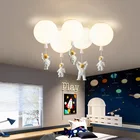 Современная светодиодная потолочная лампа в скандинавском стиле, декоративный светодиодный потолочный светильник для гостиной, кабинета, детской люстры с мультяшным астронавтом