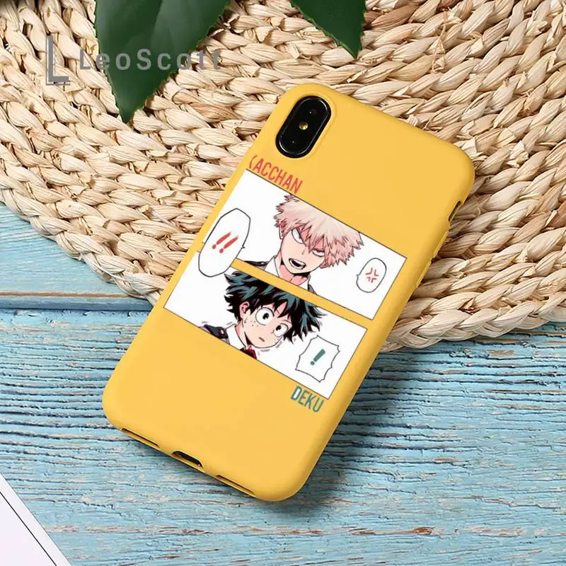

My hero academia anime Phone Case Candy Color for iPhone 11 12 pro XS MAX 8 7 6 6S Plus X SE 2020 XR