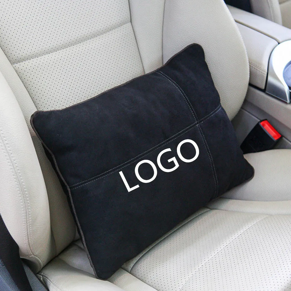 Suede Fabric Car Seat Back Waist Pillow Lumbar Support Rest For Audi logo Sline Q3 Q7 TT A8 A6 c5 c6 S3 A4 A3 Q5 r8 | Автомобили и