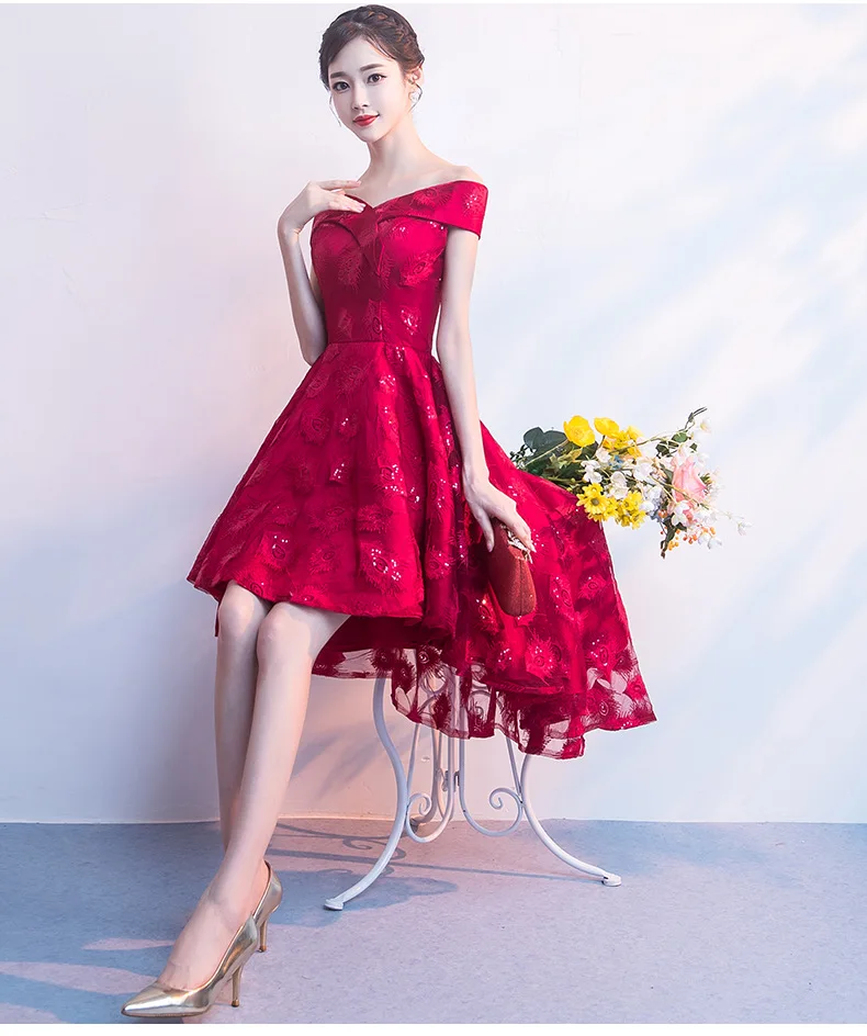 Вечернее платье в китайском стиле сексуальное облегающее асимметричное с