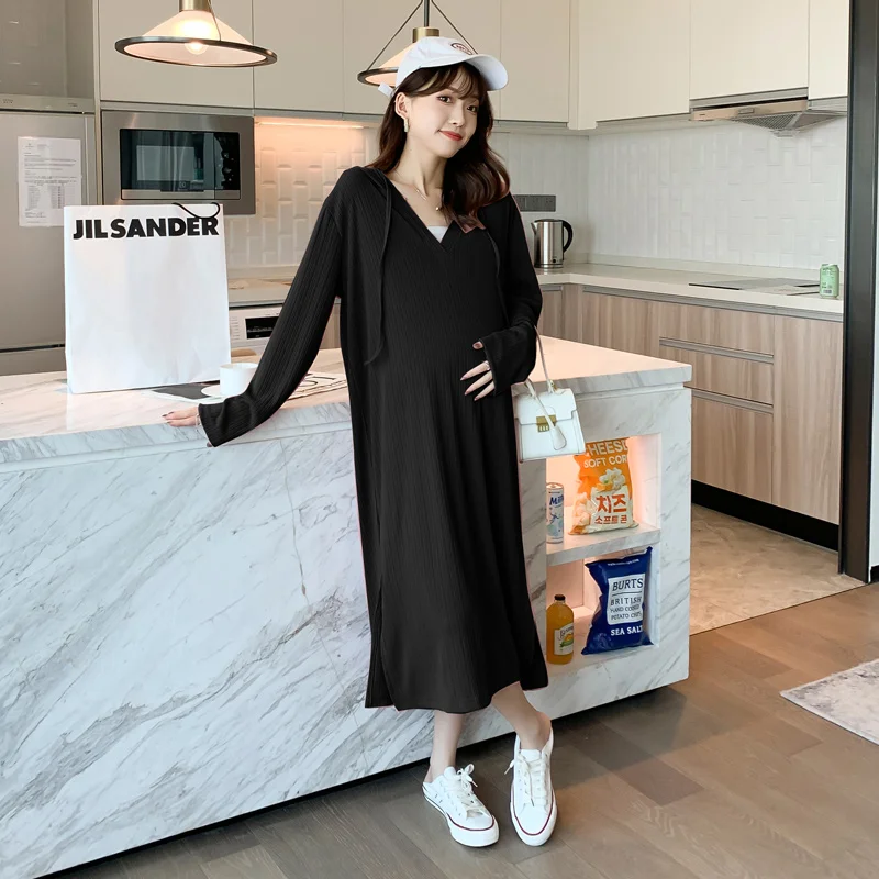 2023 модное платье большого размера с капюшоном для беременных женщин Необычные