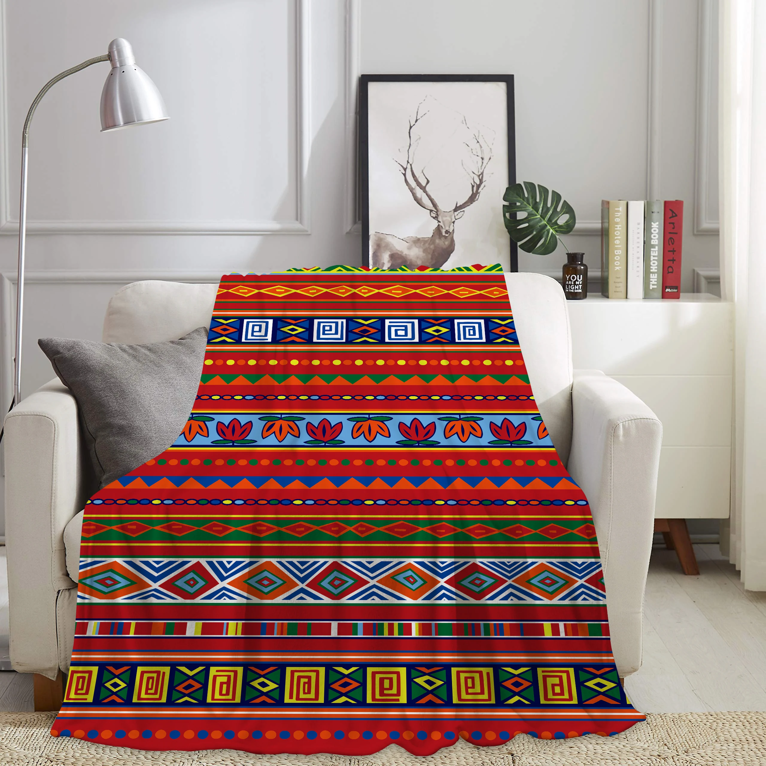 

Silstar Tex Red Retro Striped Blanne; Blanket Bed Sheets For Winter Nation Home Textiles Sofa Home Warm Blanket