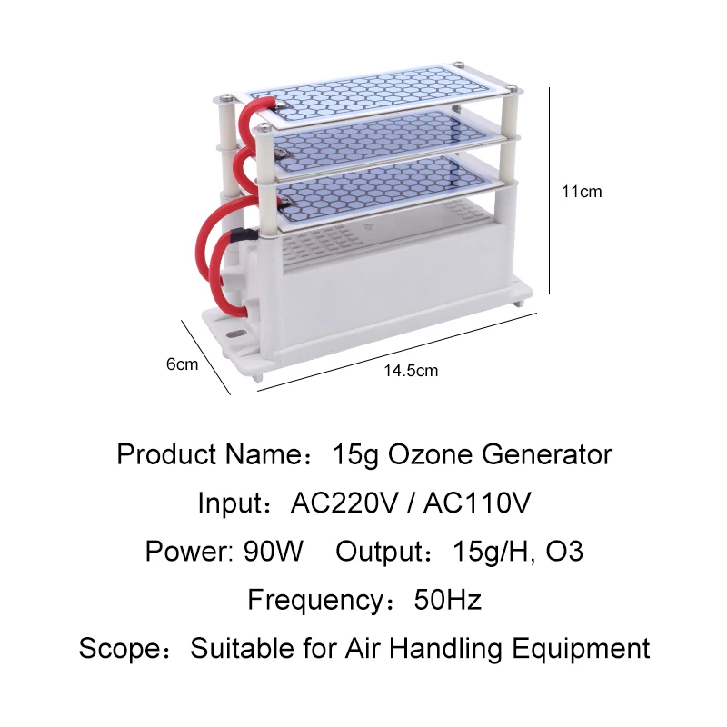 

CAHOT Ozone Generator 220V 100V 15g/h Home Air Purifier Ozonator Air Cleaner 3 layers Ozon Machine Ozonizer Sterilization