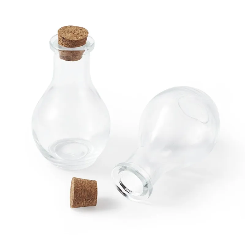 

2pcs 88x49mm Glass Bottle for Bead Containers with Cork Stopper Wishing BottlerHole: 15mm, Bottleneck: 21~22mm in diameter