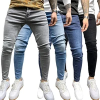 men jeans stretchy mid rise summer multi pockets zipper fly denim pants for dating