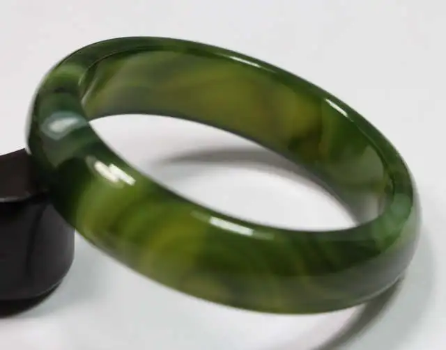 VERY FINE RARE NATURAL DARK GREEN JADEITE stone BRACELET BANGLE | Украшения и аксессуары