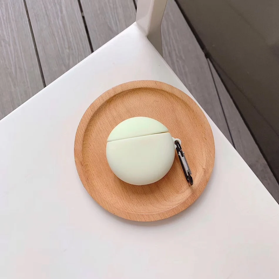 Для AirPods чехол 3D сплошной цвет светящийся шар чехол для наушников для Airpods 2/i10/i11 TWS Защитная крышка с крючок карабина