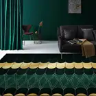 Современный роскошный зеленый золотистый геометрический ковер для гостиной, большой размер 1,6x2,3 м, напольный коврик, спальня, плюшевый ковер, индивидуальный коврик для ванной комнаты