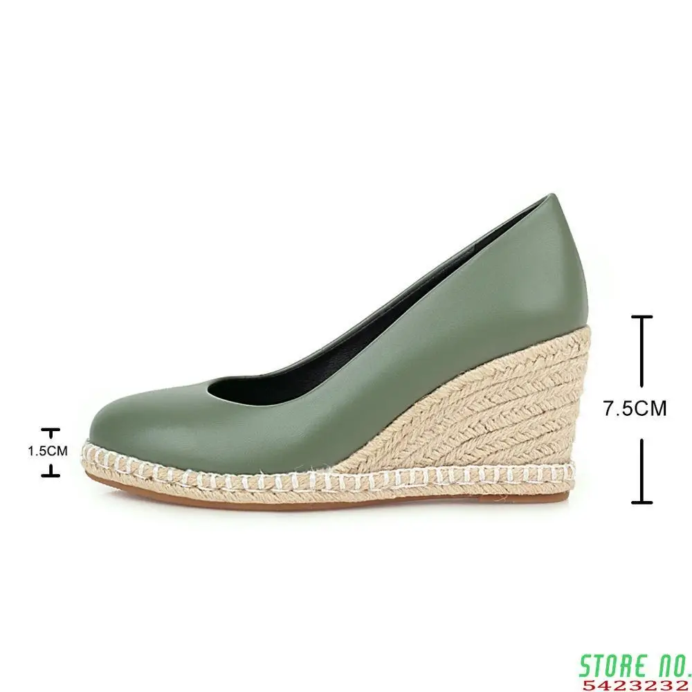 

Brand Design Ladies Espadrille Wedges Casual High Heels 2021 New Pumps Women Shallow Platform Shoes Woman Flax Hemp Canvas Shoes