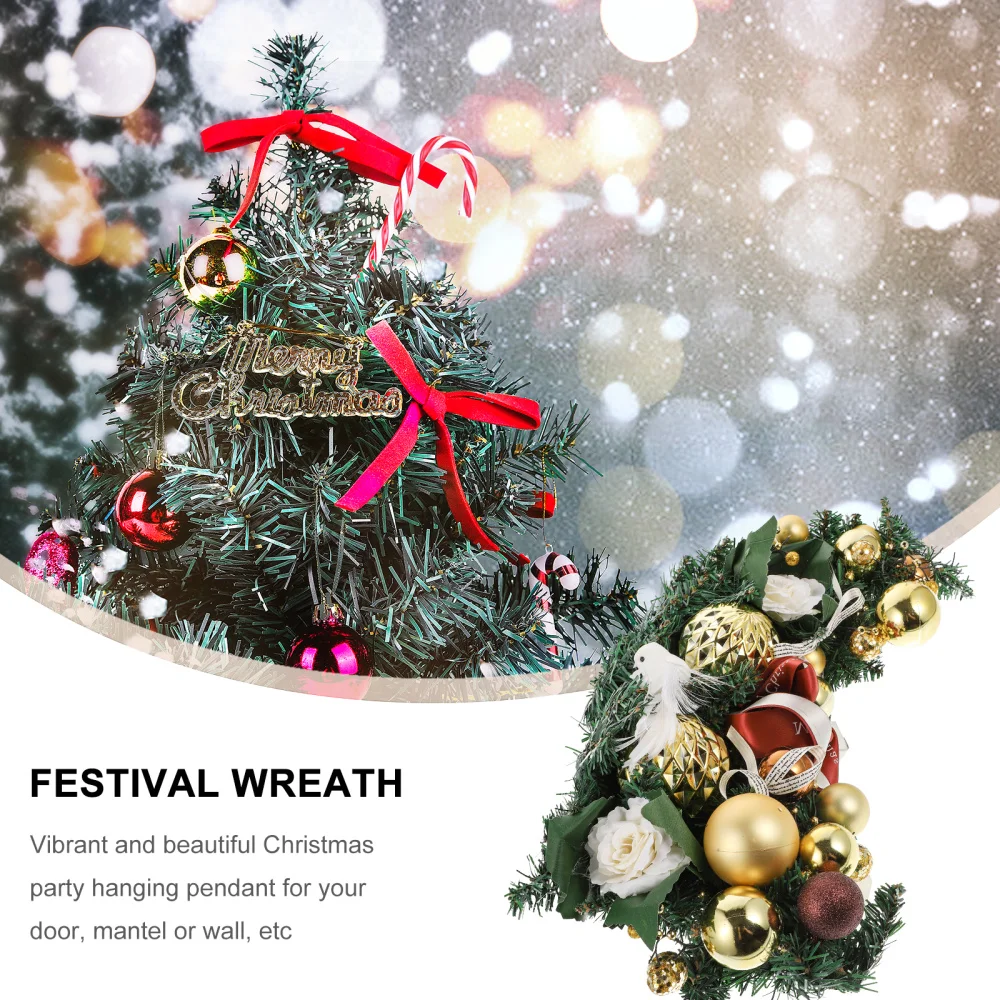 

1pc Christmas Hanging Wreath Garland Ornament Party Supplies Wall Hanging Decor