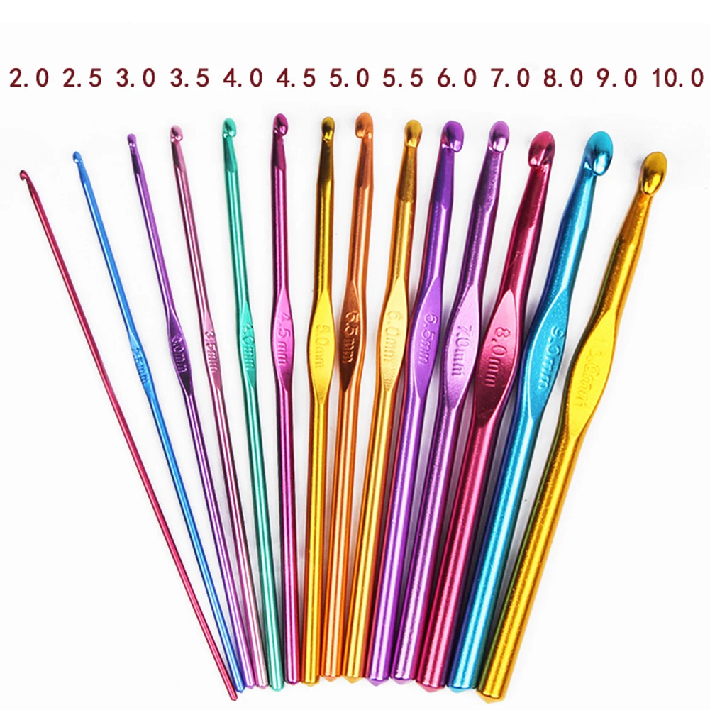 

2-10mm Aluminum Crochet Knitting Needles Sewing Needles for Hand Crafts Bag Sweater Metal Hook Weave Crochet Needles Accessories