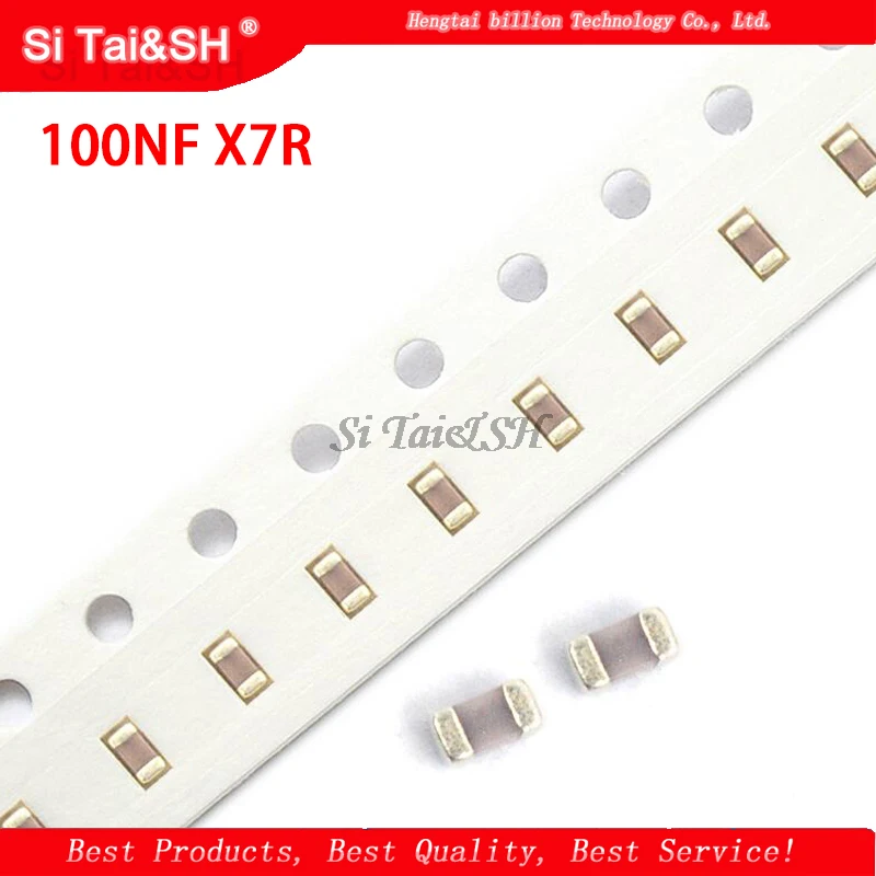 

100 шт. 100NF X7R ошибка 10% 50В 0,1 мкФ 104 1206 smd конденсатор