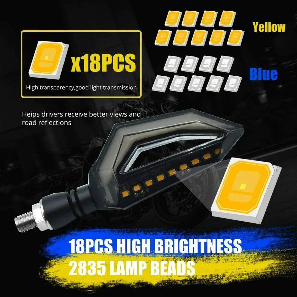 

Motorcycle Turn Signal LED Amber Blue Indicator Light Blinker Lamp Universal 12V Turn Signals Light