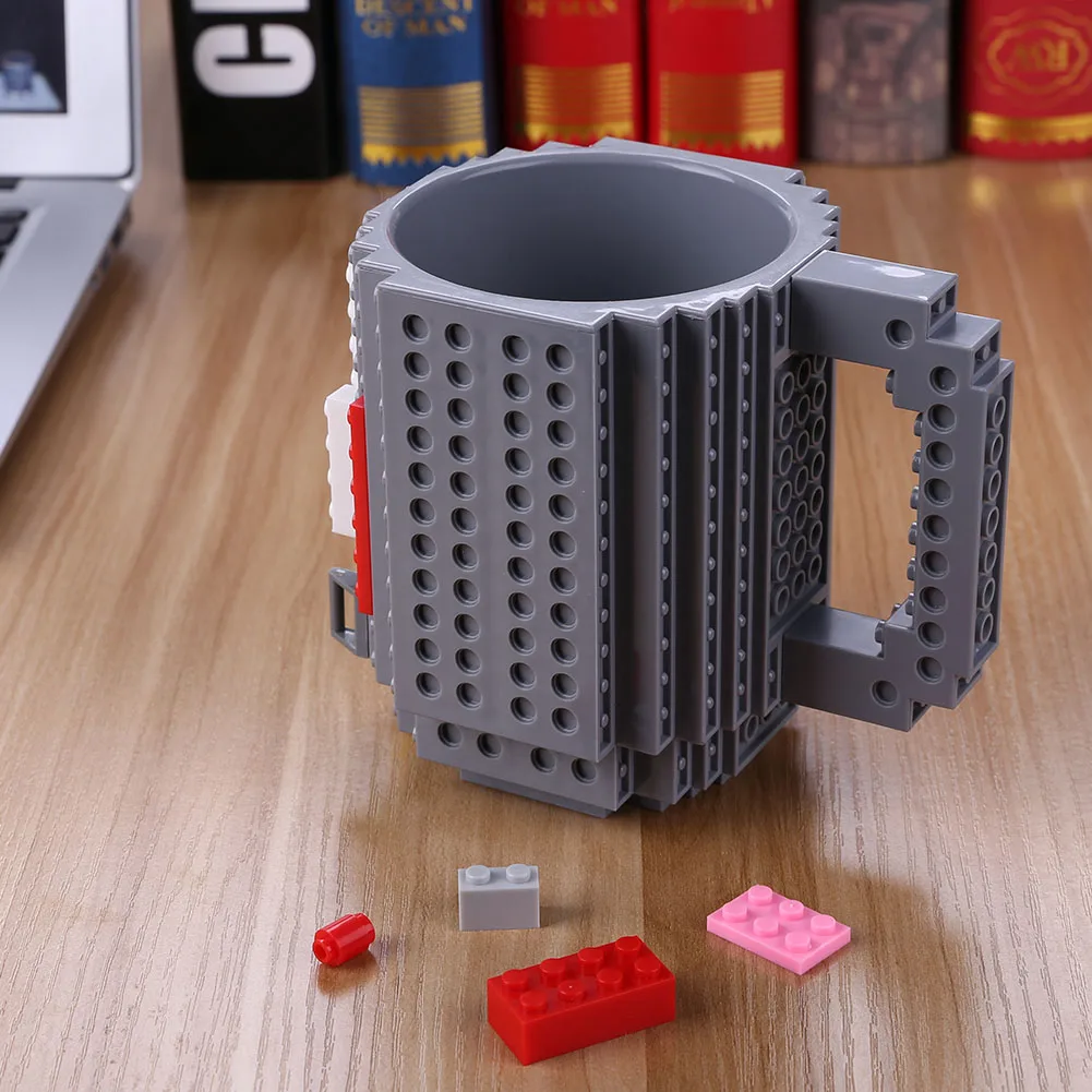 

350ML Build-On Brick Type Building Blocks Coffee Cup DIY Block Puzzle Mug DIY Block Puzzle Eaducational Toys for Children Gifts