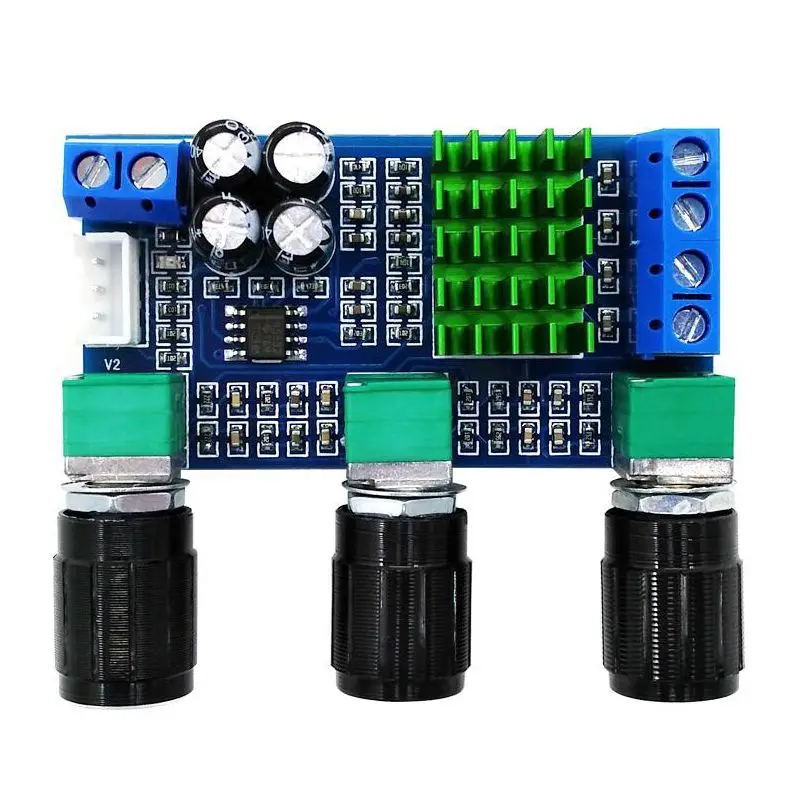 DC 12V-24V TPA3116D2 80Wx2 Digital Amplifier Board Treble Bass Volume adjust Amp | Электроника