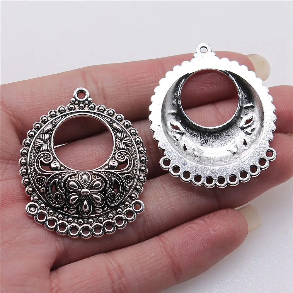

Wholesale Metal Charms Lot 1pcs Earring diy earrings making accessories Connectors 35x42mm