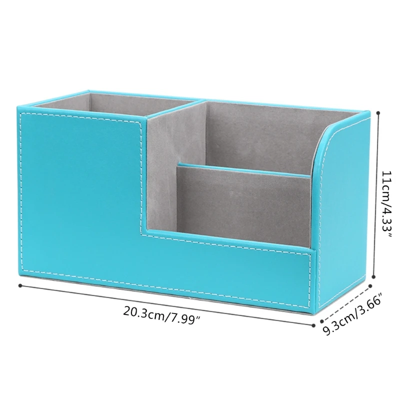 

Multi-function Leather Desk Stationery Organizer Pen Pencil Holder Business Card N0HC