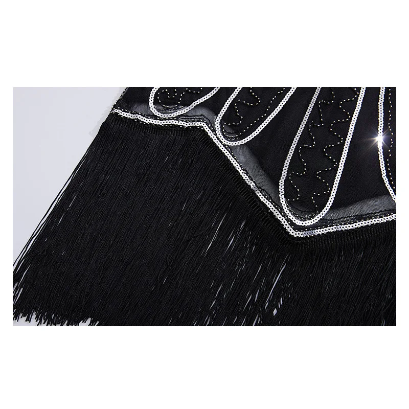 Женское платье-Чарльстон 1920-х годов с бахромой из бисера платье Великий Гэтсби