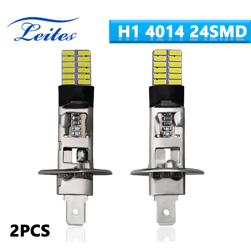 

2 шт., Автомобильные противотуманные фасветильник H1 H3 5 Вт 4014 24SMD 12 В